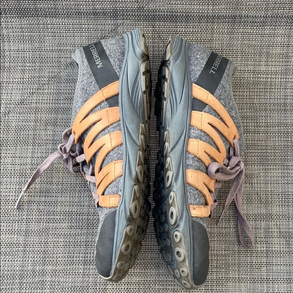 Merrell Riveter Gray and Tan Casual Wool Sneakers Women Size 7.5 - Picture 14 of 16